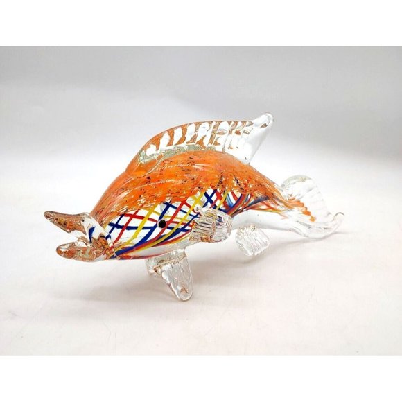 Art Glass Fish Porpoise Dolphin Sculpture Paperweight - Picture 2 of 6